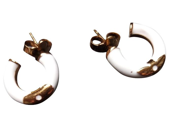 Louis Vuitton Pendientes de aro VUITTON Blanco