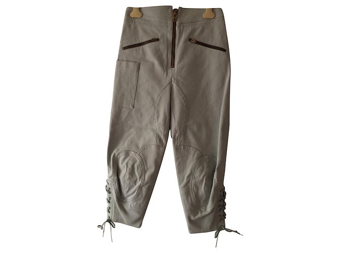 Chloé Hose aus Baumwolle blaugrau hoch tailliert Hellblau
