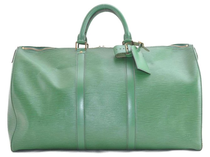 Louis Vuitton Epi Keepall 50 Verde Couro  ref.168708