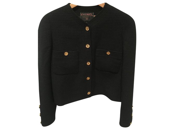 Chanel Skirt suit Black Wool  ref.168769