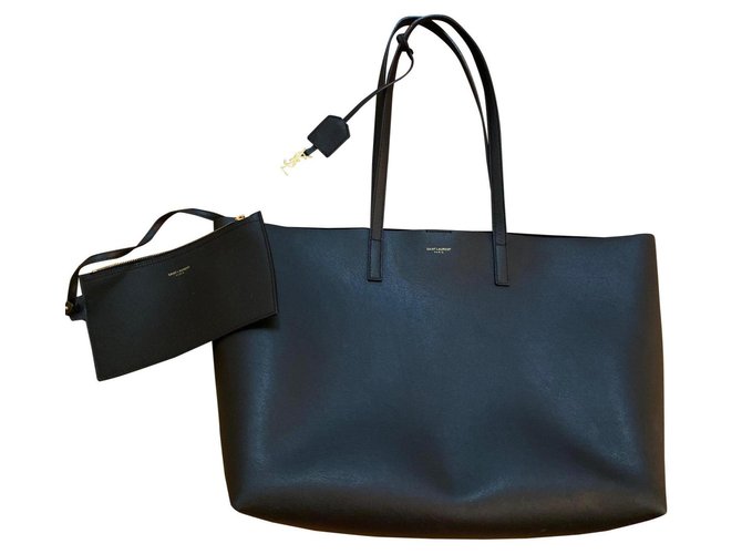Cabas Rive Gauche Saint Laurent Shopping bag left bank Black Leather  ref.168814