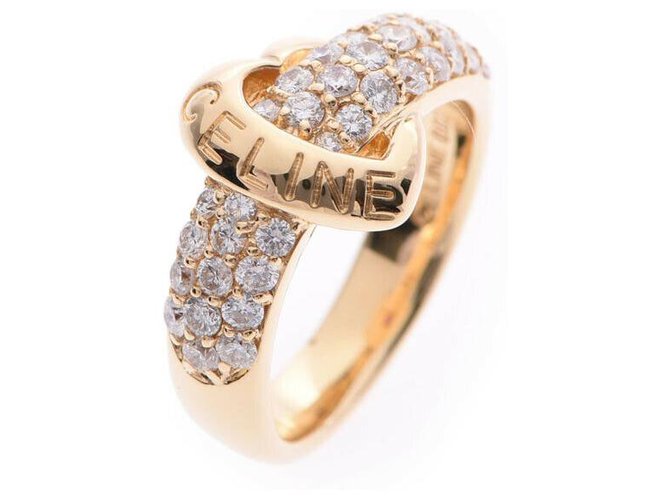 Céline Vintage Ring Golden Vergoldet  ref.168853
