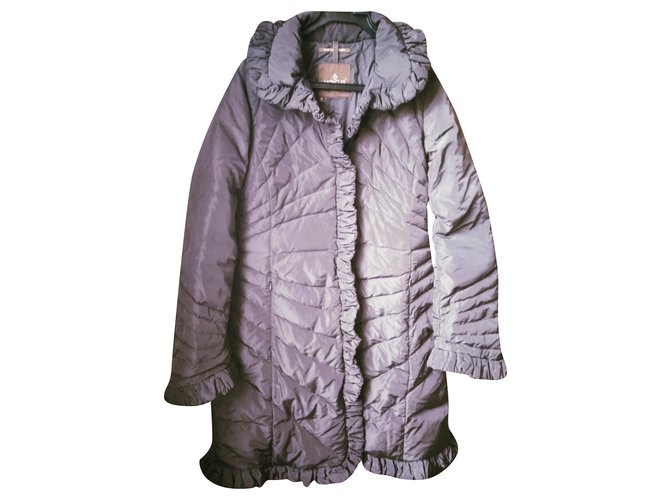 Moncler Coats, Outerwear Brown Polyester  ref.168937