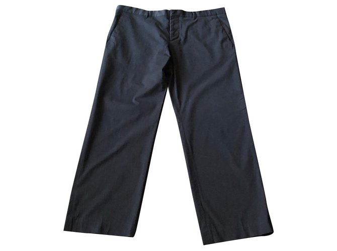 Helmut Lang Slit Leather Pant - Onyx | Garmentory