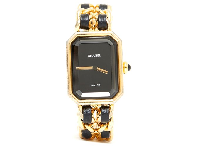 Première Chanel Premiere L 1987 Golden Leather Gold-plated  ref.168975