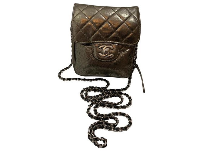 Chanel Argento Bronzo Pelle  ref.168976