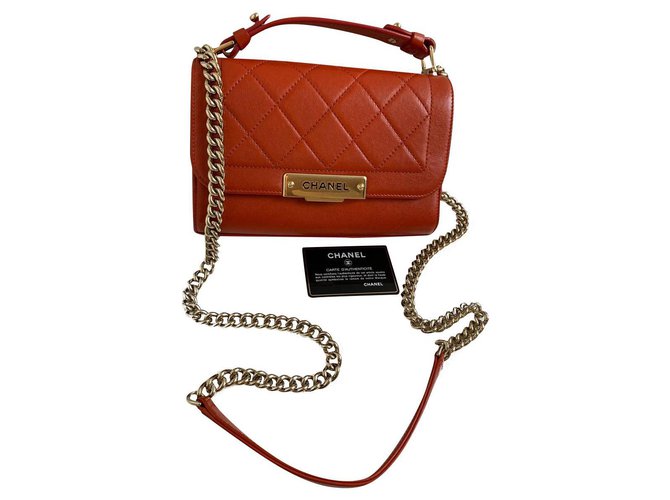 Chanel Red Leather  ref.168988