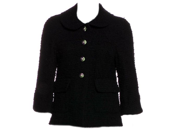 Chanel Jackets Black Tweed  ref.168989