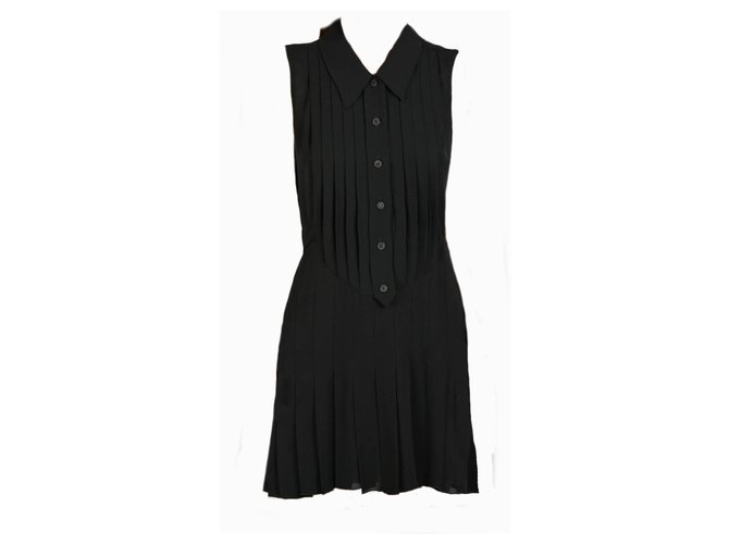 Chanel Dresses Black Silk  ref.169029