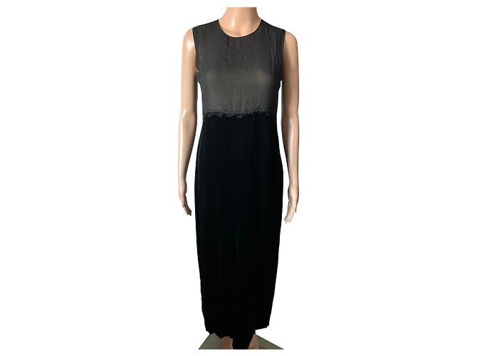 Dkny Kleid aus Seide Schwarz