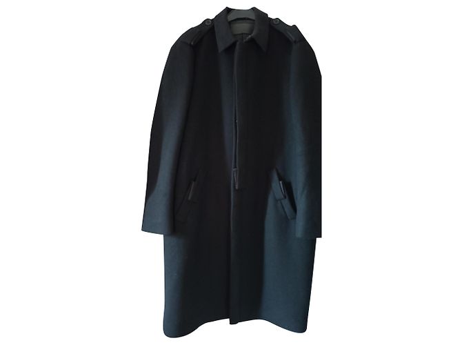 Cappotto oversize Salvatore Ferragamo in lana cashmere e seta nero
