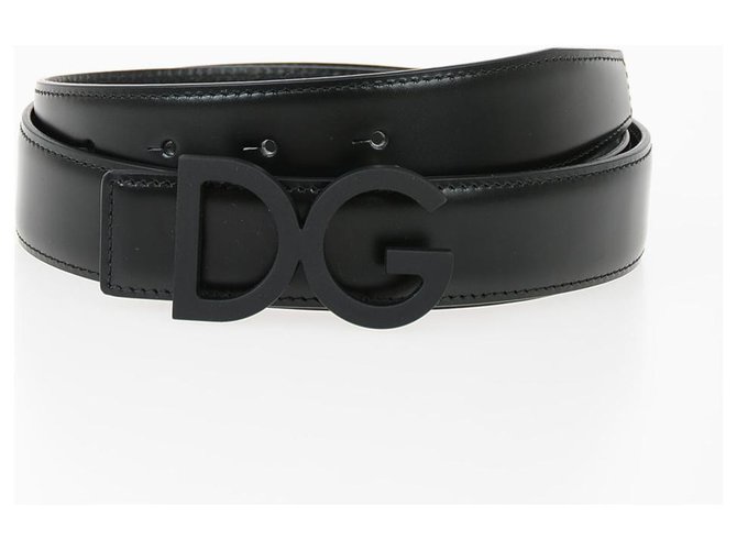 Black for Men Mens Accessories Belts Dolce & Gabbana Leather Belt in Black & Silver 