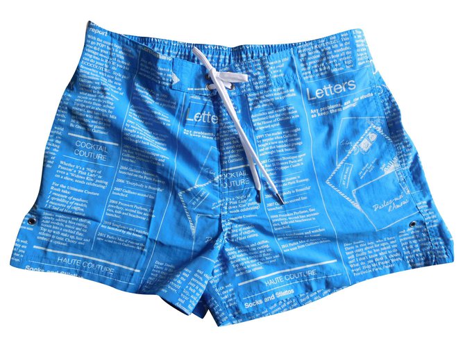 pantaloncini da bagno - John Galliano - taglia 3 Blu Poliammide  ref.169192