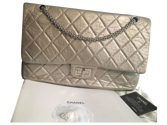 Chanel Handbags Bronze Leather  ref.169231