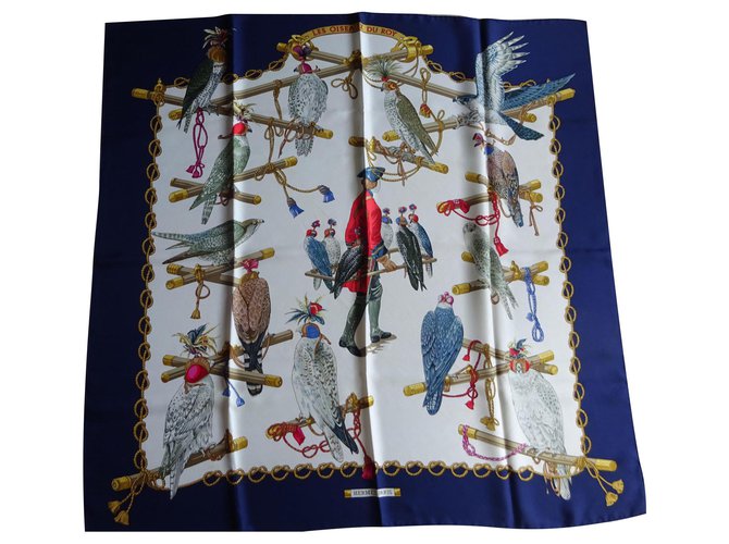 Hermès Silk scarves Navy blue  ref.169242