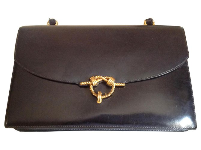 Hermès Handbags Dark blue Leather  ref.169255