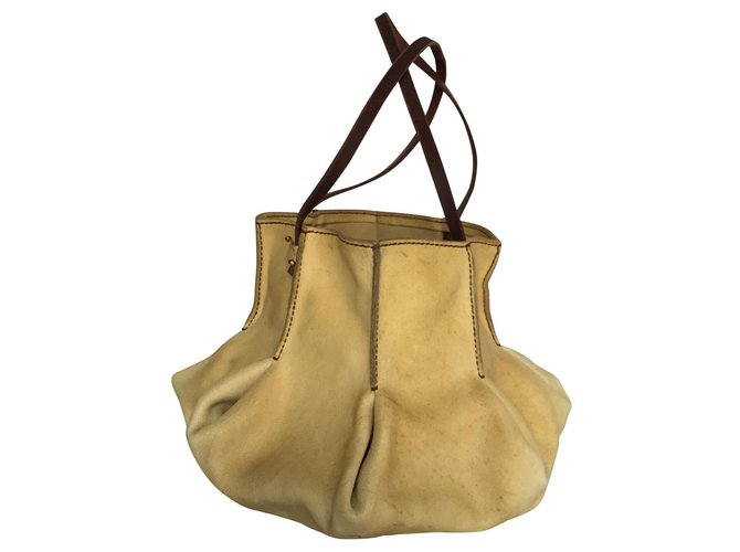 Autre Marque Henry Cuir  Bucket Tote Bag Yellow Leather  ref.169275
