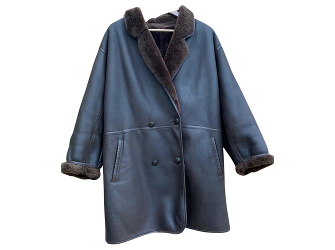 Kenzo sheepskin coat Brown Leather  ref.169315