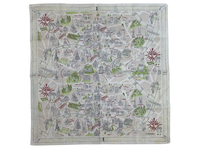Lancel scarf Beige Cotton  ref.169325