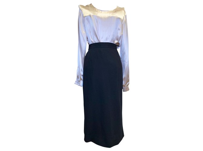 Etienne Aigner vintage 80s skirt Black Wool  ref.169353