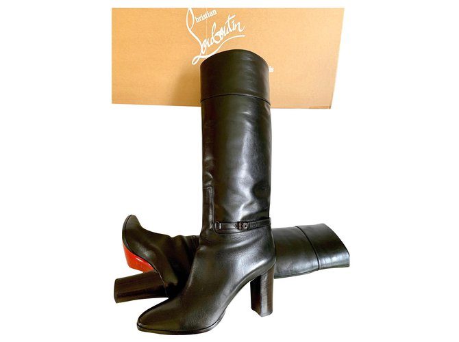Christian Louboutin Boots Black Leather  ref.169376