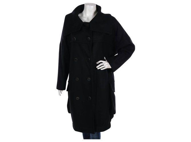 Won Hundred Coats, Outerwear Black Cashmere Wool Polyamide  ref.169384