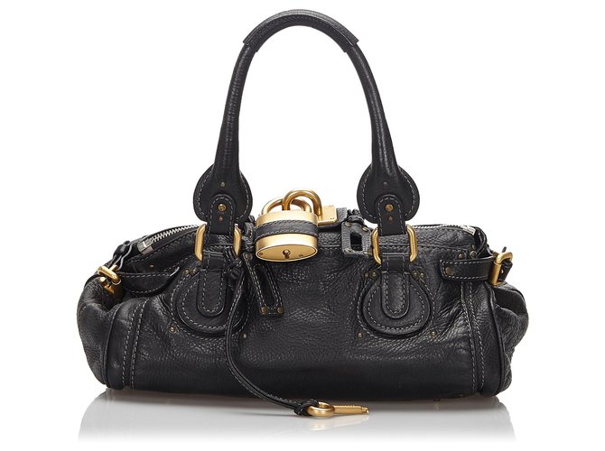 Chloé Chloe Black Leather Paddington Handbag  ref.169436