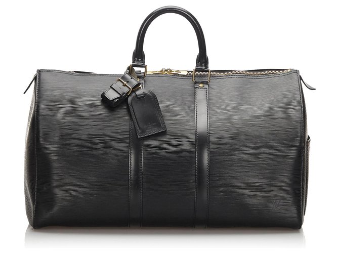 Louis Vuitton Black Epi Keepall 45 Leather  ref.169440