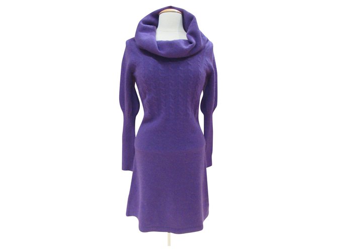 Autre Marque Purple knitted dress of Gant Wool  ref.169475