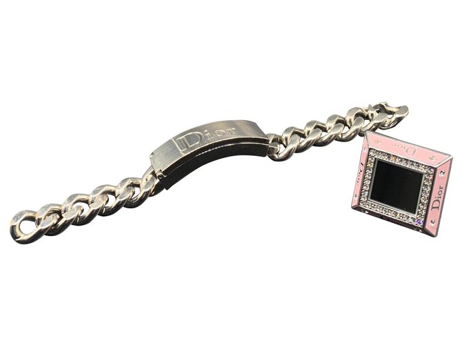 Pulsera y anillo de cadena Dior Plata Acero  ref.169513