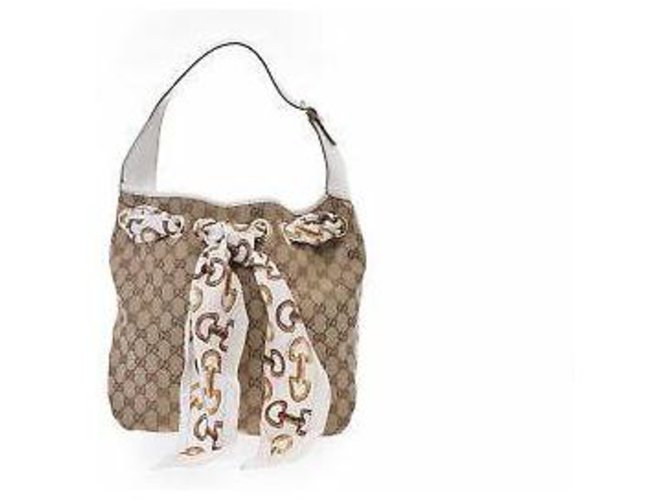 Gucci Sherry Line GG Shoulder Bag Brown Cloth  ref.169520