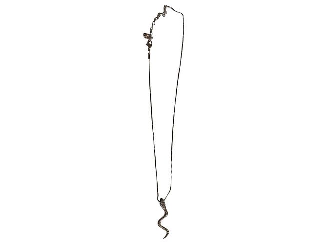 Splendida collana Swarovski con pendente a serpente Argento