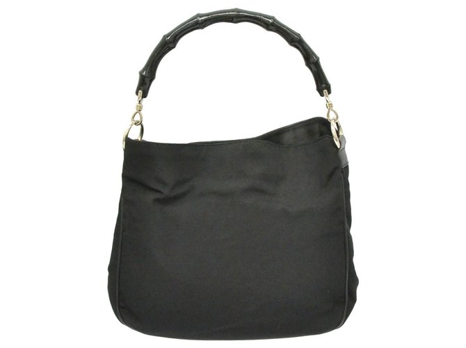 Gucci Bamboo Hand Bag Black Cotton  ref.169560