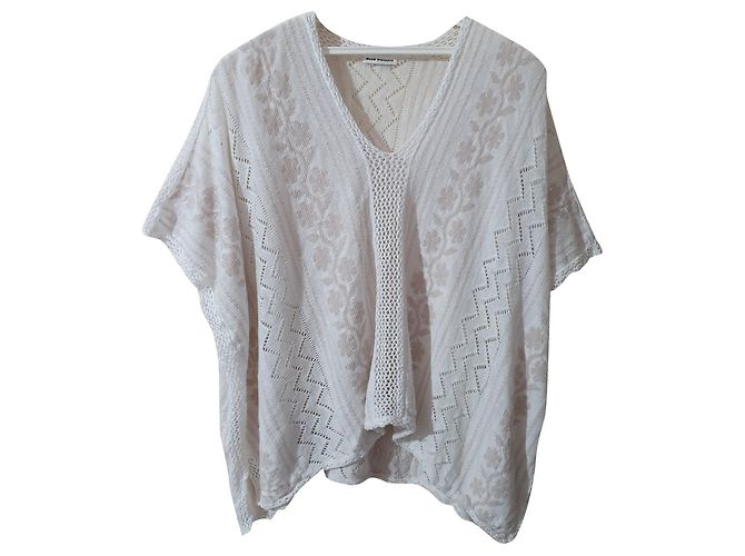 Club Monaco Oversize Pullover Weiß Baumwolle 