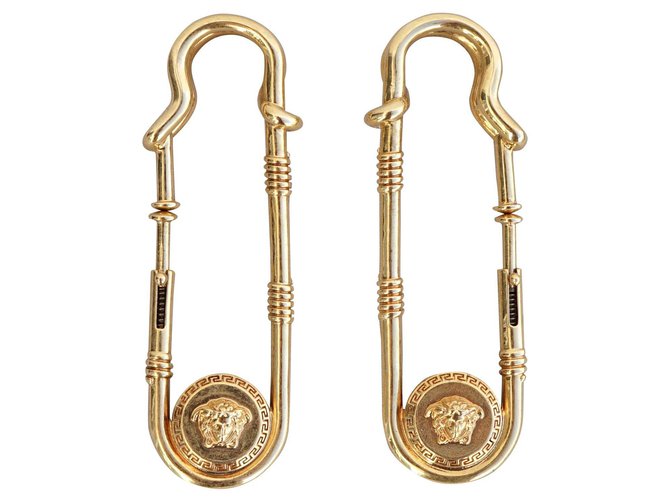 Versace Brincos Dourado Metal  ref.169623