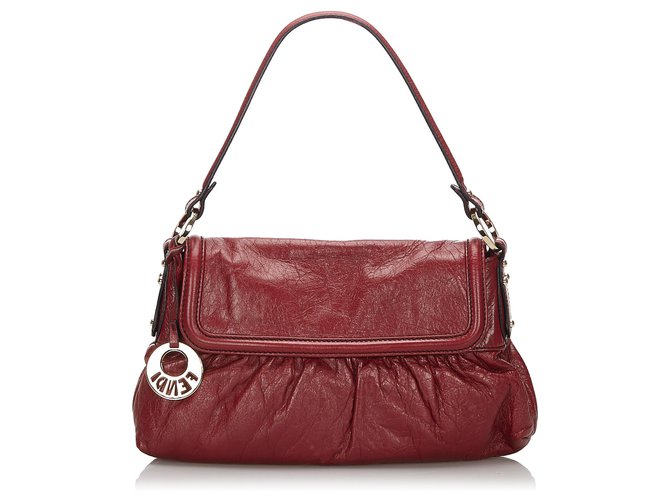 Fendi Red Leather Chef Handbag Dark red  ref.169665