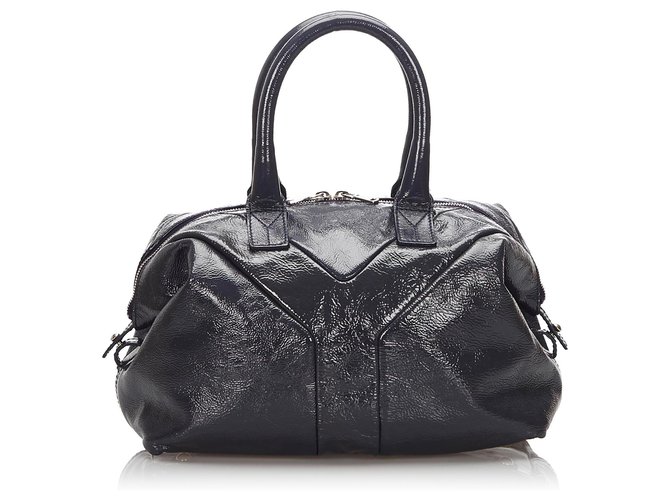 Yves Saint Laurent YSL Black Patent Leather Easy Handbag  ref.169675