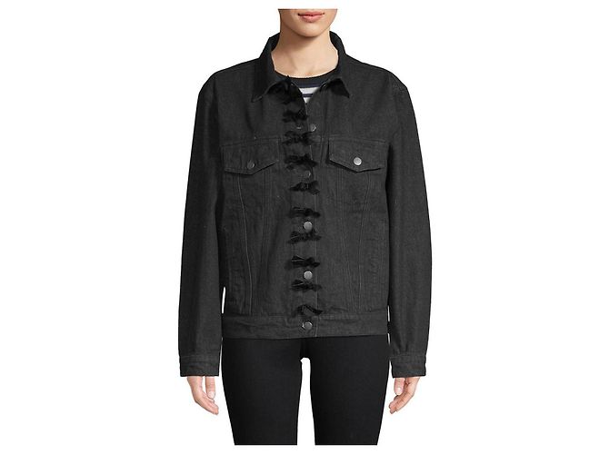 Manoush Jeans jacket with bows Black