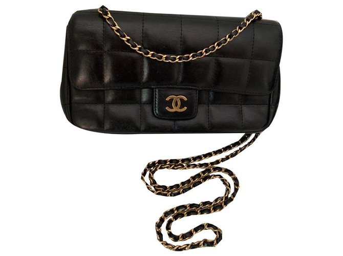 Chanel Black Leather  ref.169790