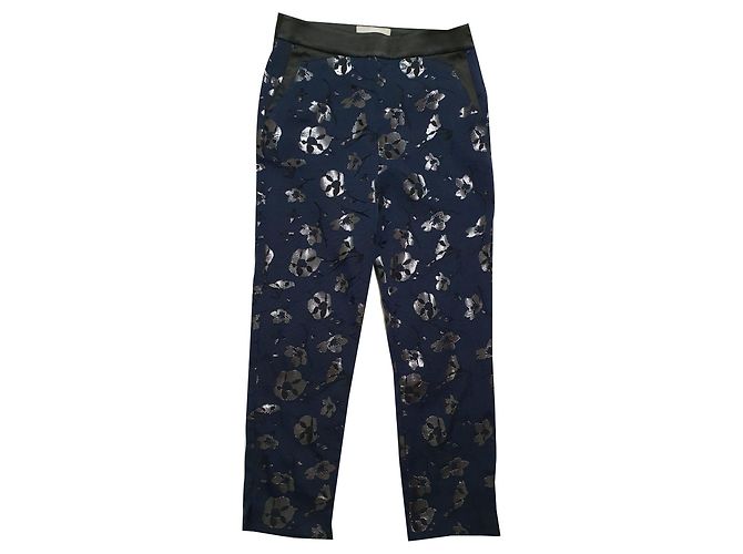 Munthe Plus Simonsen Blumenhose Blau Mehrfarben