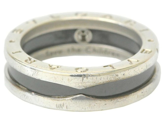 Bulgari Zero One 1 Ring Band Save The Children Ag 925 silver Silvery Gold-plated  ref.169806