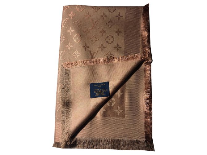 Louis Vuitton monogram shawl Silk Wool  ref.169846