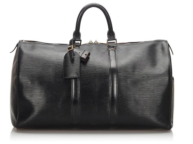 Louis Vuitton Black Epi Keepall 45 Leather  ref.169891