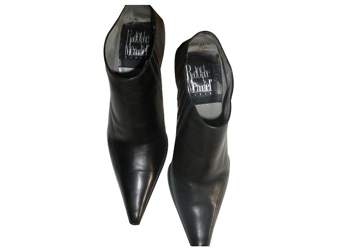 Stivaletti in pelle nera Rodolphe Menudier 39 Nero