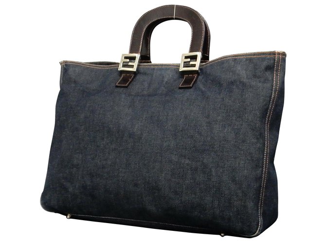 Fendi handbag Blue Cloth  ref.169966