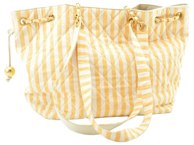 Chanel Matelasse Tote Bag Orange Cloth  ref.169989