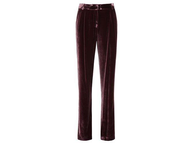 Michael Kors Velvet trousers Purple Silk Viscose  ref.170016