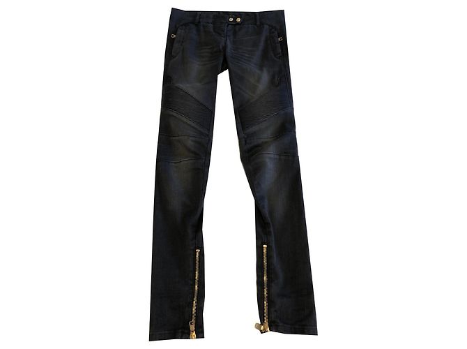 Vaqueros Balmain Biker Gris Antracita