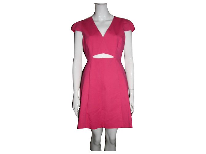 Halston Heritage Vestido rosa con recortes