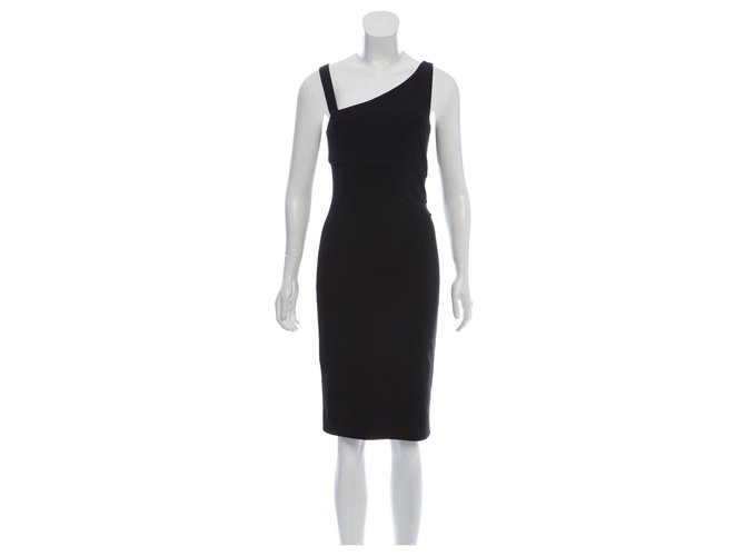 Diane Von Furstenberg DvF black Nomie dress Polyester Viscose Elastane  ref.170073